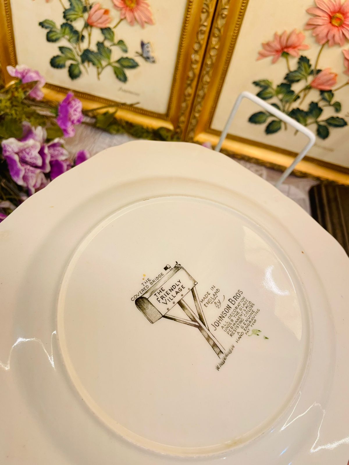 Johnson Bros Friendly Village Covered Bridge Plate 8in