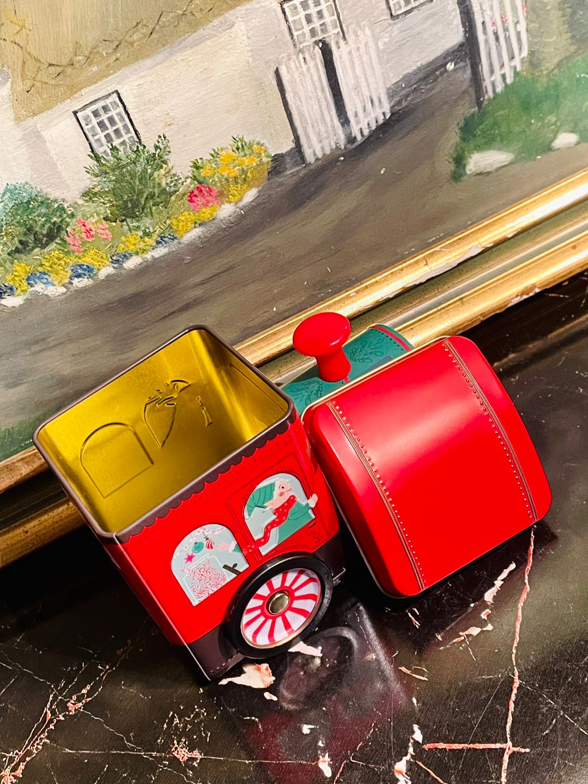 M&S Hot Chocolate Train Collectible Tin – Christmas Limited Edition Storage Box