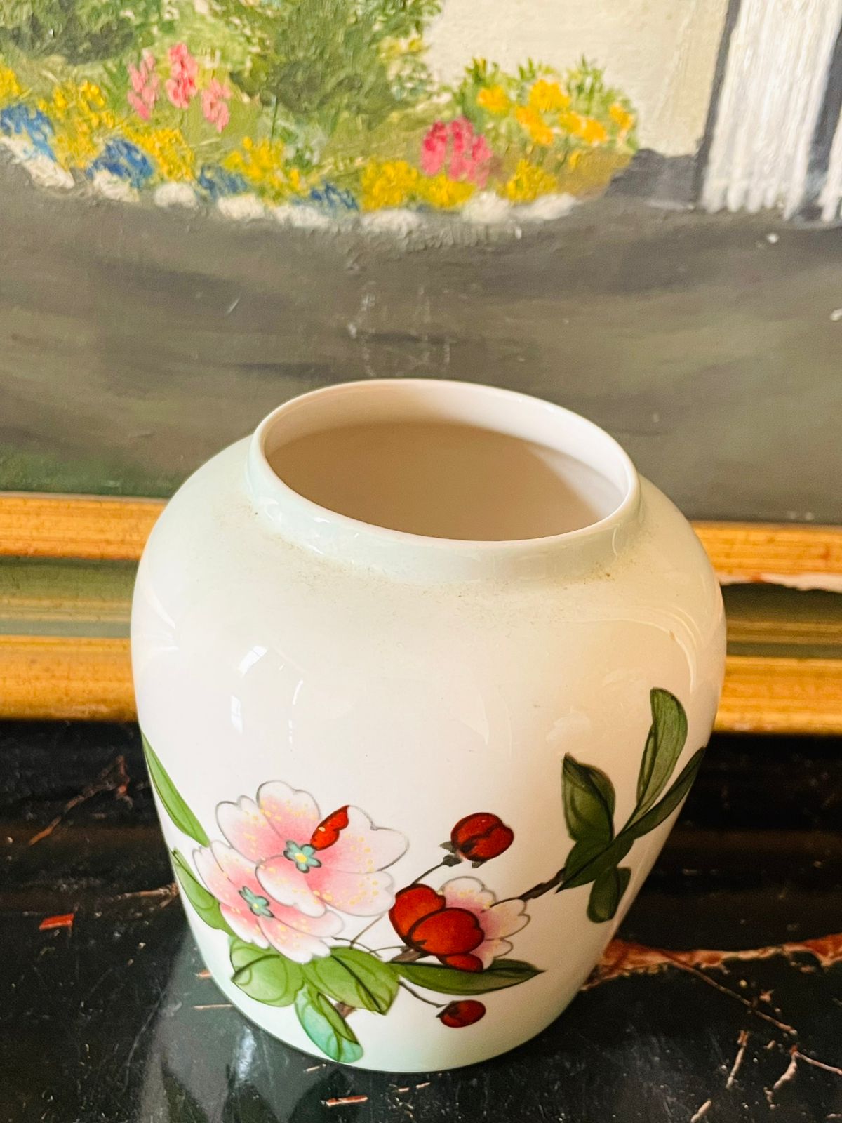 Royal Worcester “Palissy” England – Hand-Painted Floral Mini Vase