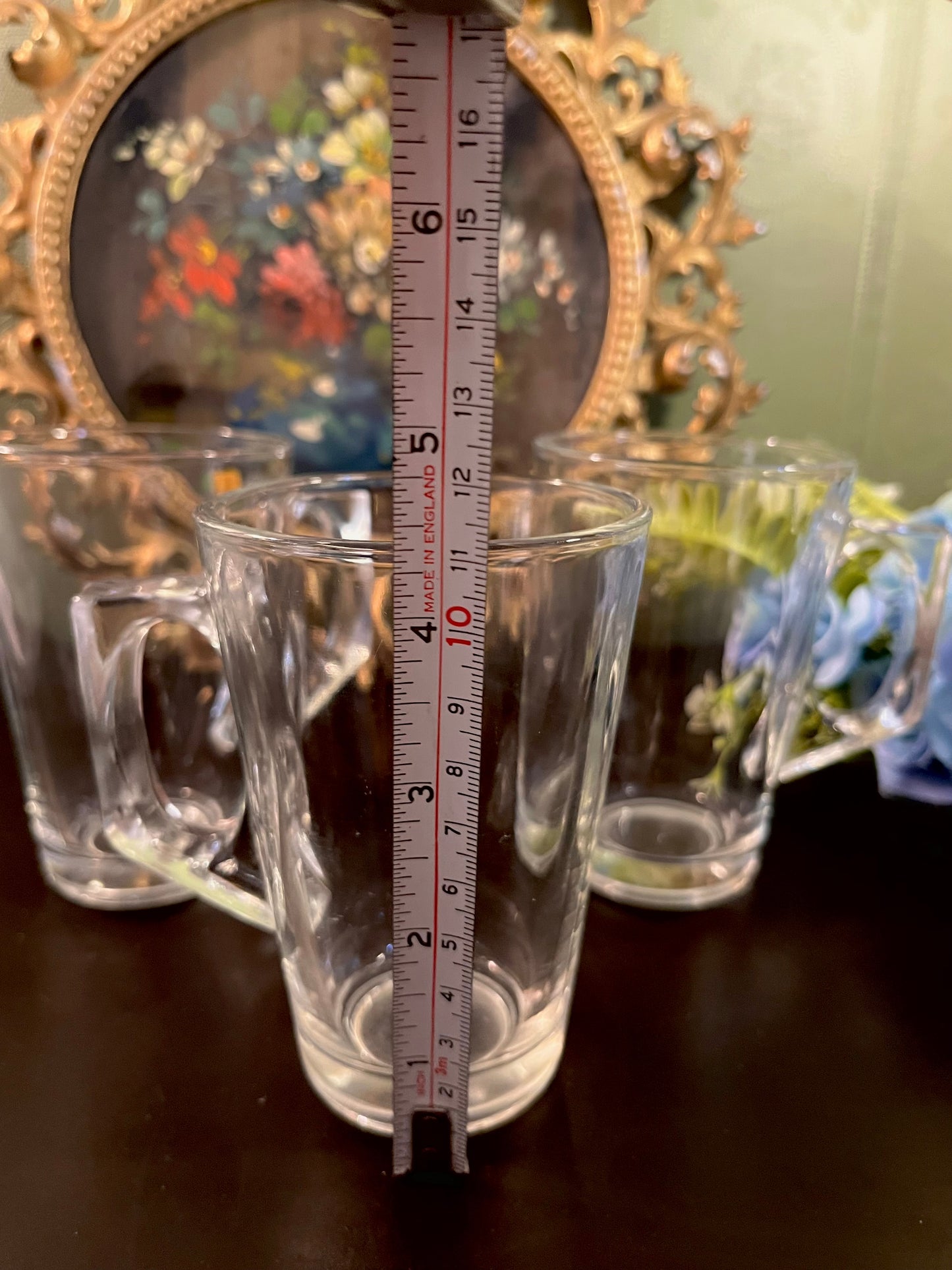 Vintage Clear Glass Tea Mugs – Set of 3