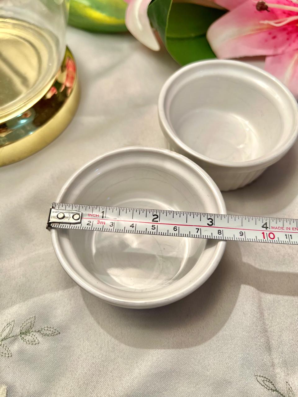 White Oven-Safe Ramekin Bowls – 2 Piece, Approx. 8 cm