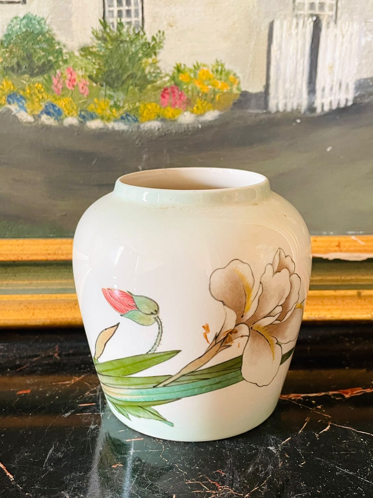 Royal Worcester “Palissy” England – Hand-Painted Floral Mini Vase