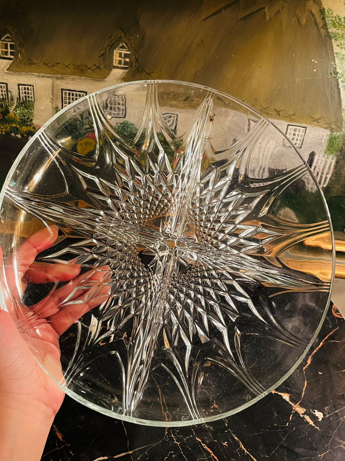 Vintage Crystal 4-Way Divided Plate Dish – Serving Dish