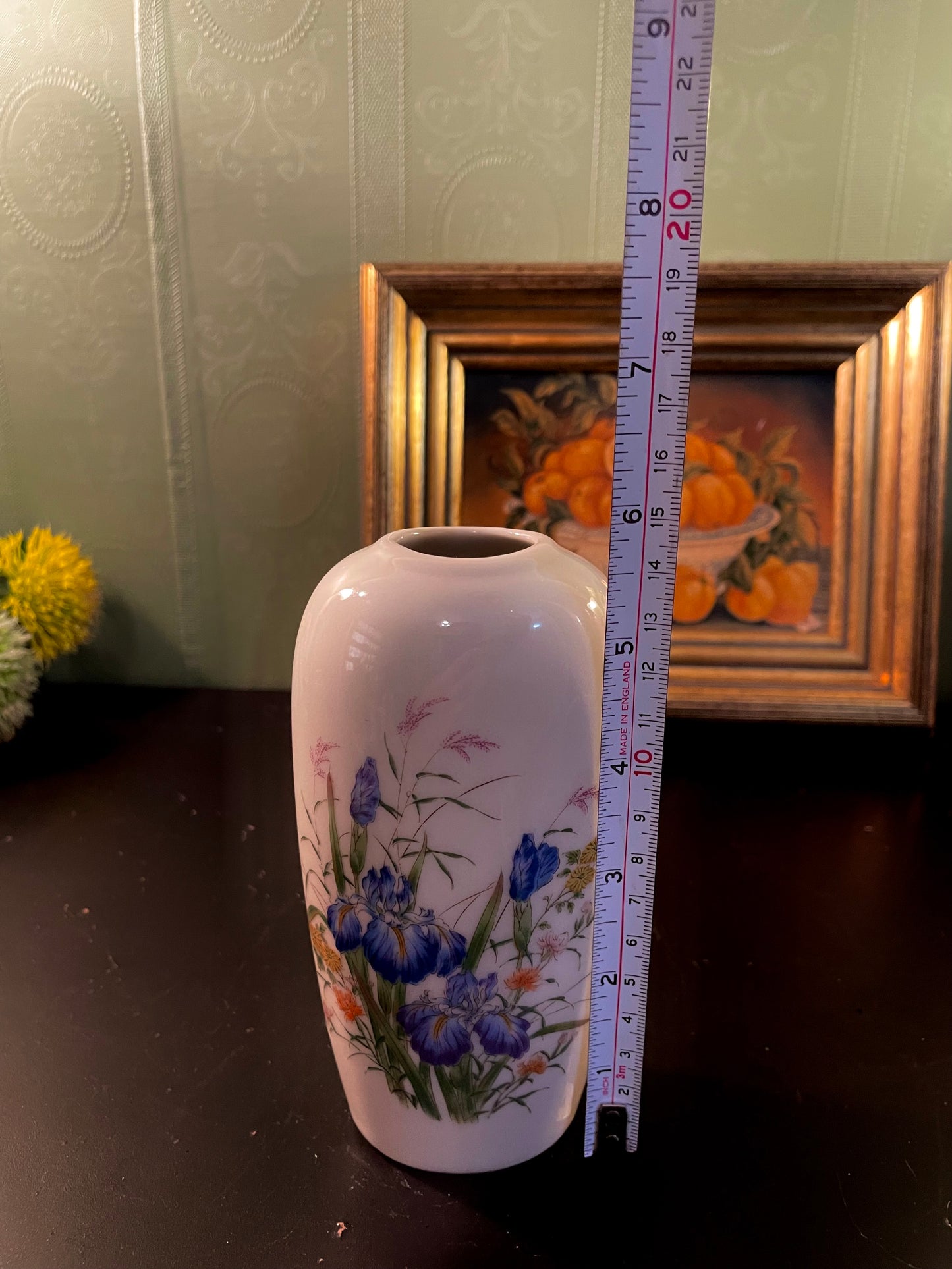 Vintage Blue Iris Porcelain Vase – 6 Inch