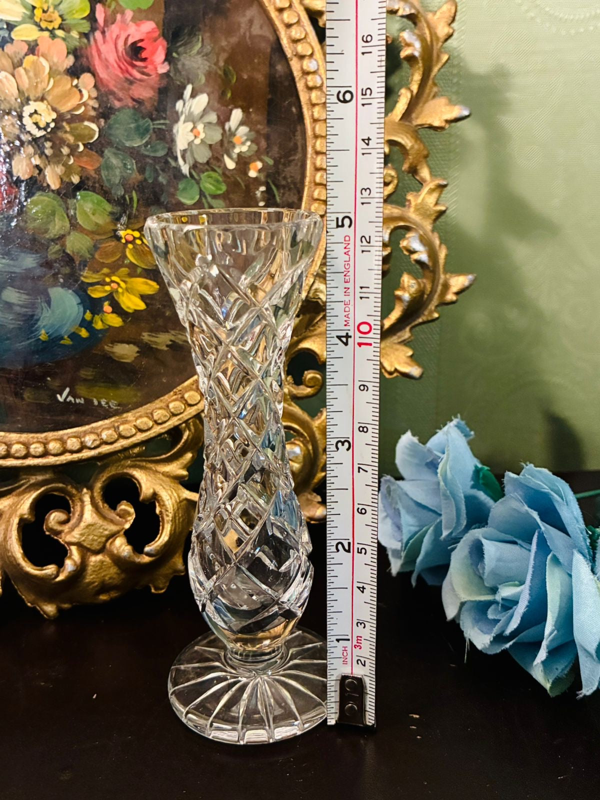 Vintage Clear Cut Crystal Bud Vase