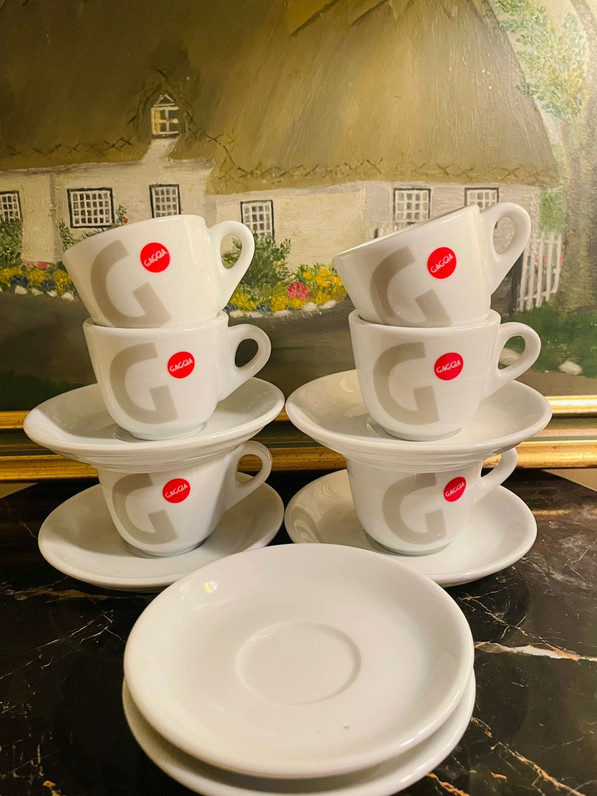 MAGPIE Sarah Young Espresso Set of 6 – Gaggia Coffee Cups & Saucers