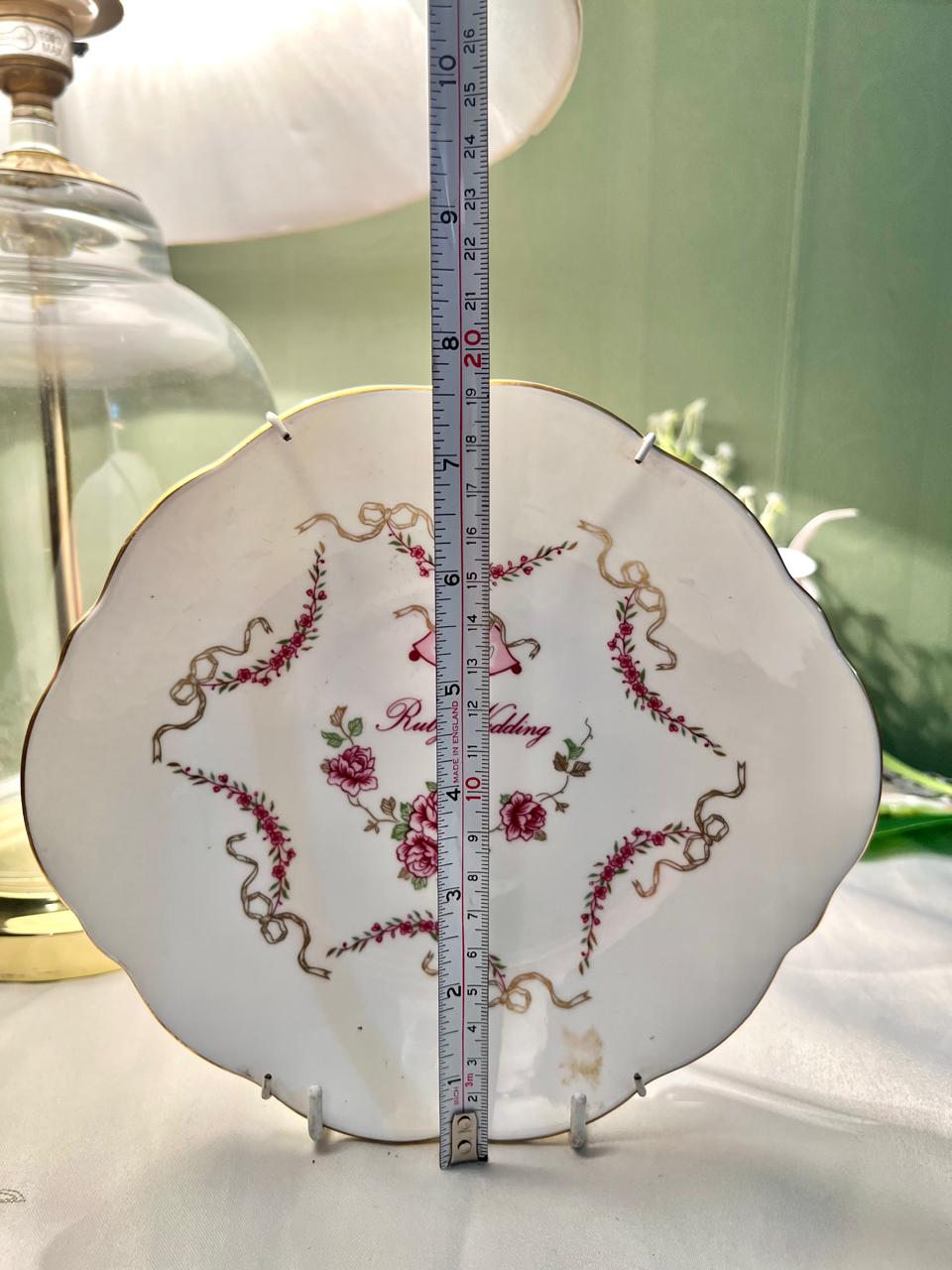 Crown Ruby Wedding Fine Bone China Wall Plate 19cm