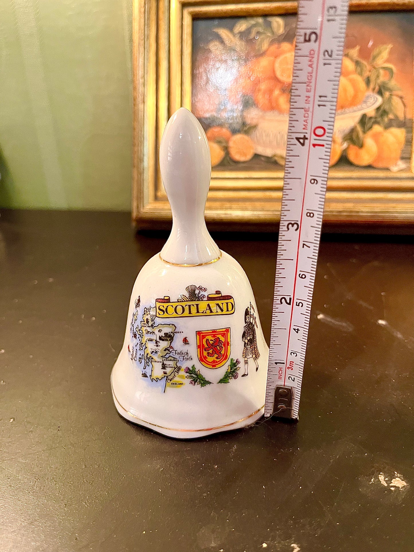 Scotland Ceramic Souvenir Bell – Map, Crest & Highlander Design