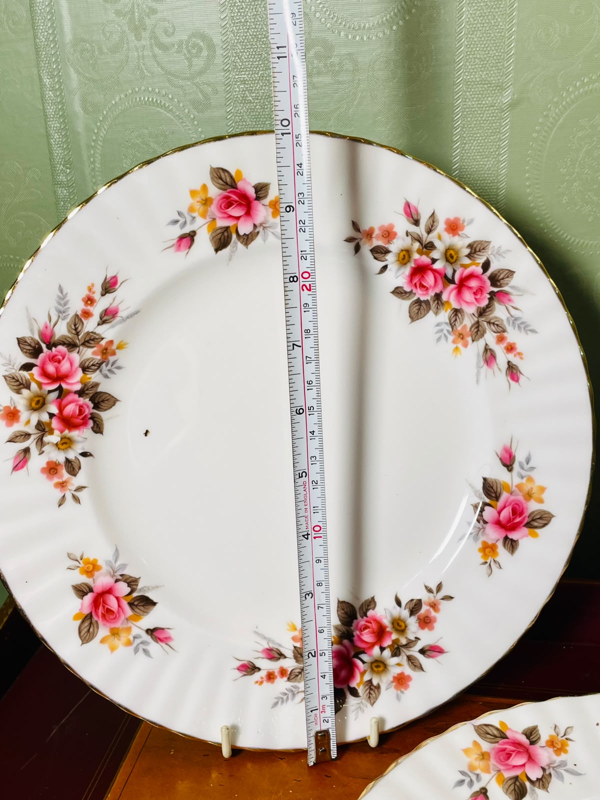 Richmond Bone China Pink Rose Dinner Plates 10" – Set of 4