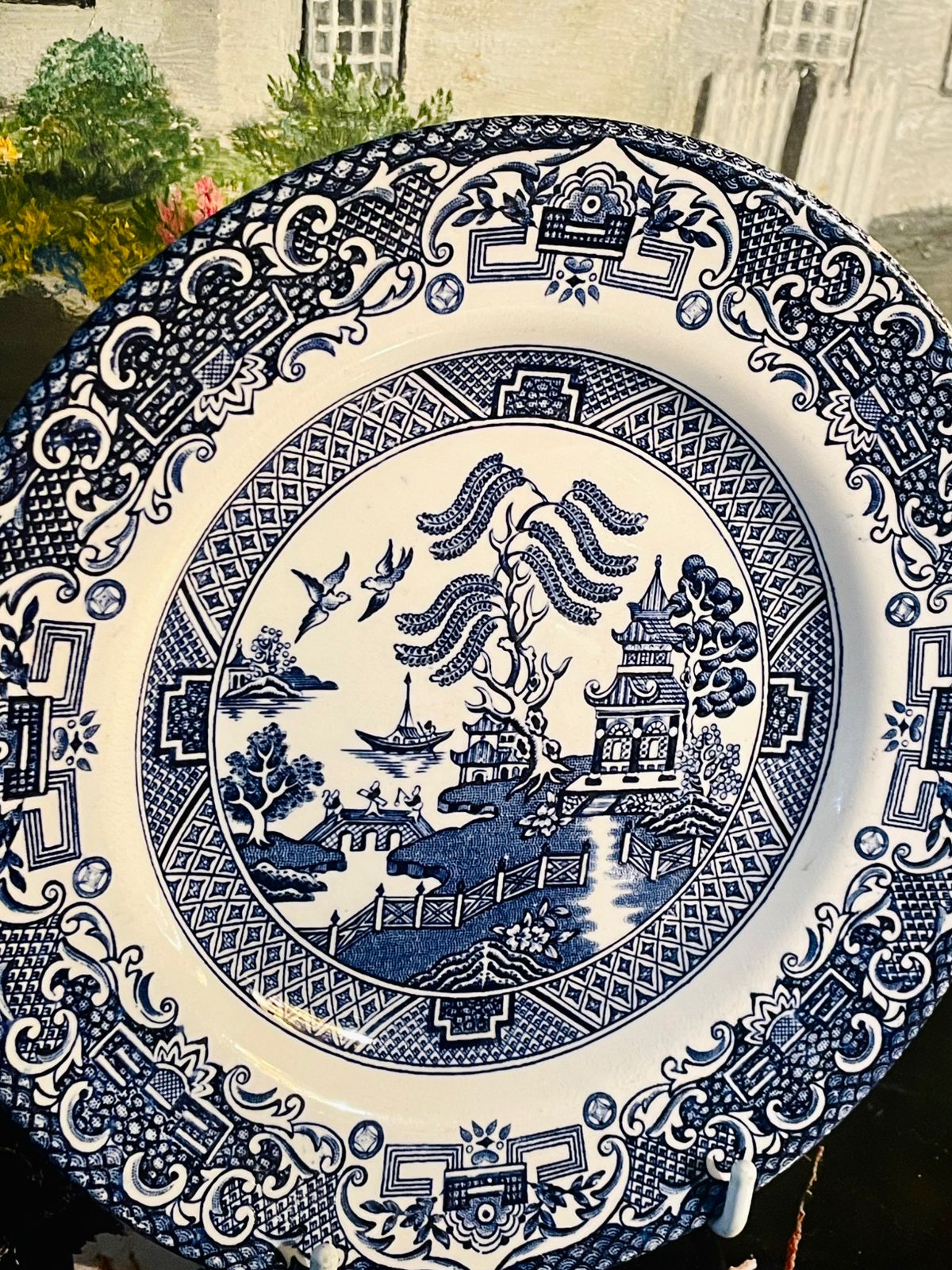 Blue Willow Blue & White Ironstone Decorative Plate 7in. – England