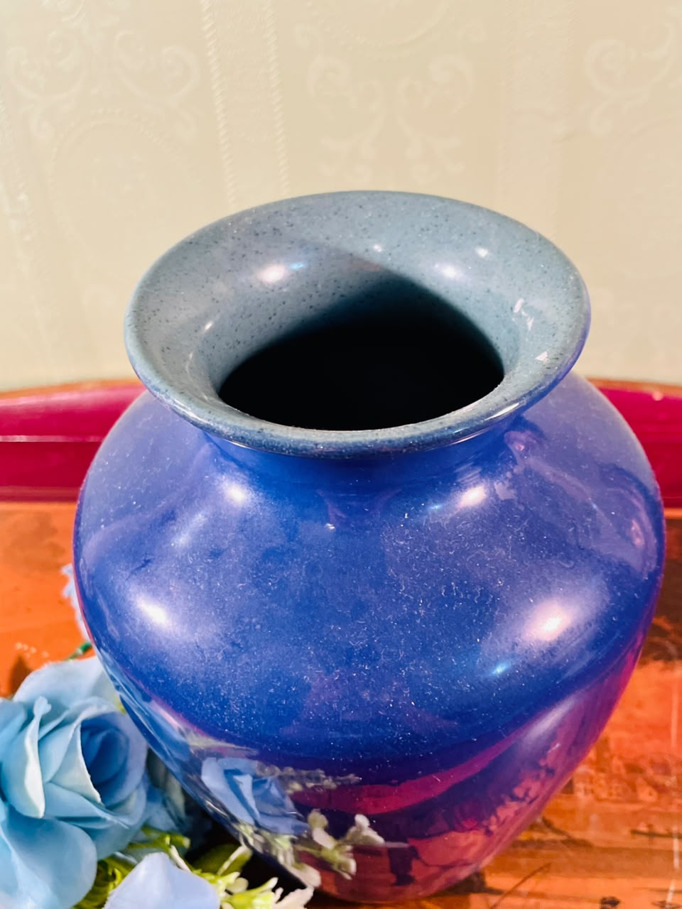 Cobalt Blue Ceramic Decorative Vase 7-Inch