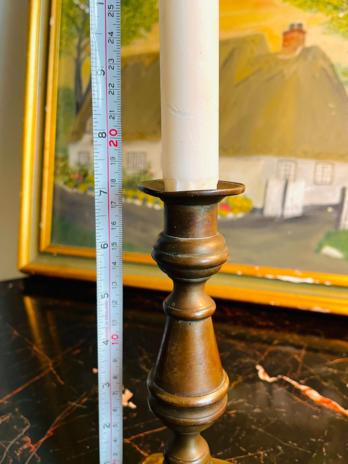 Vintage Brass Taper Candle Holder – Classic Weighted Base