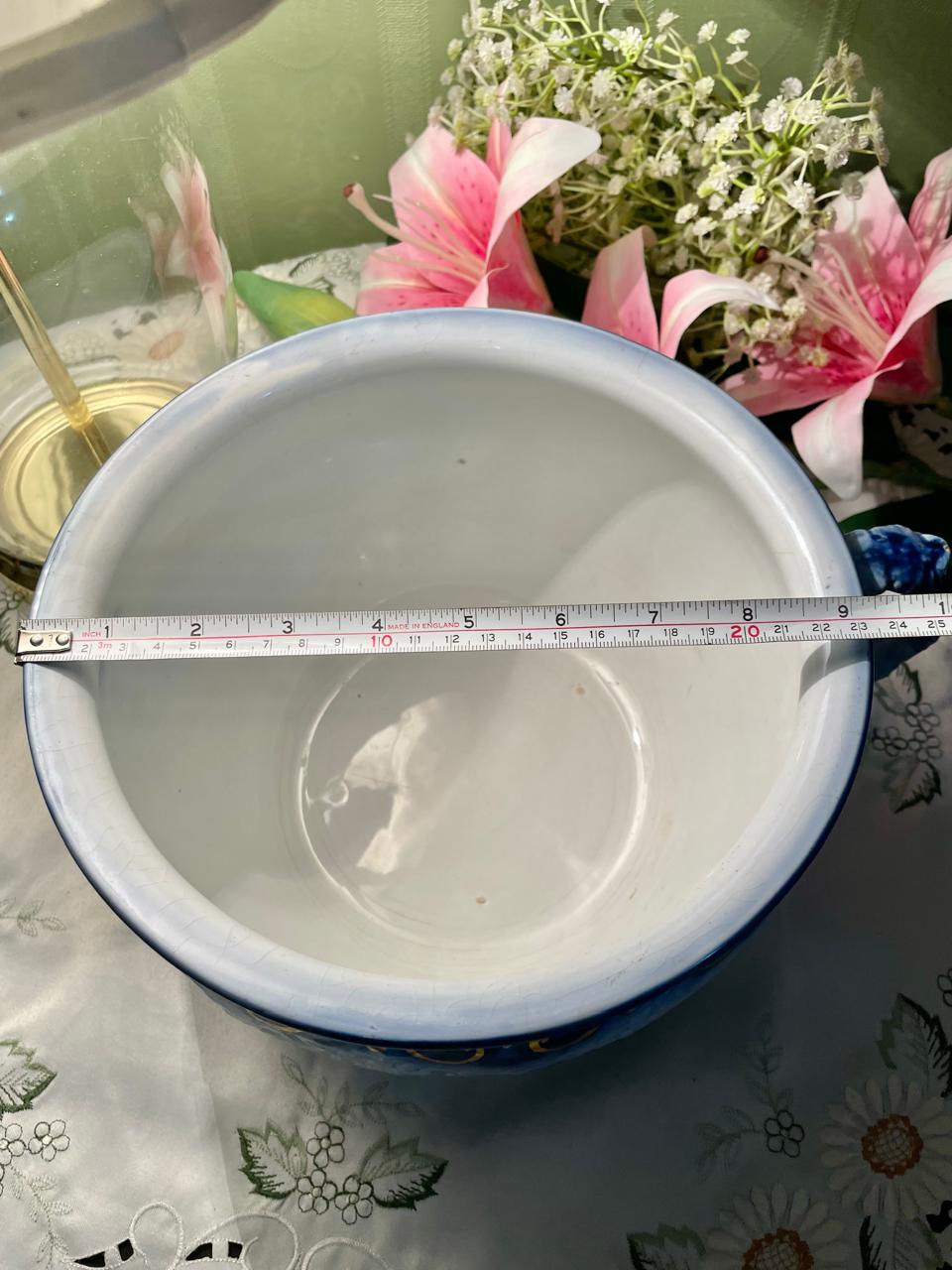 Rare Find Large Countess Blue Floral Jardiniere