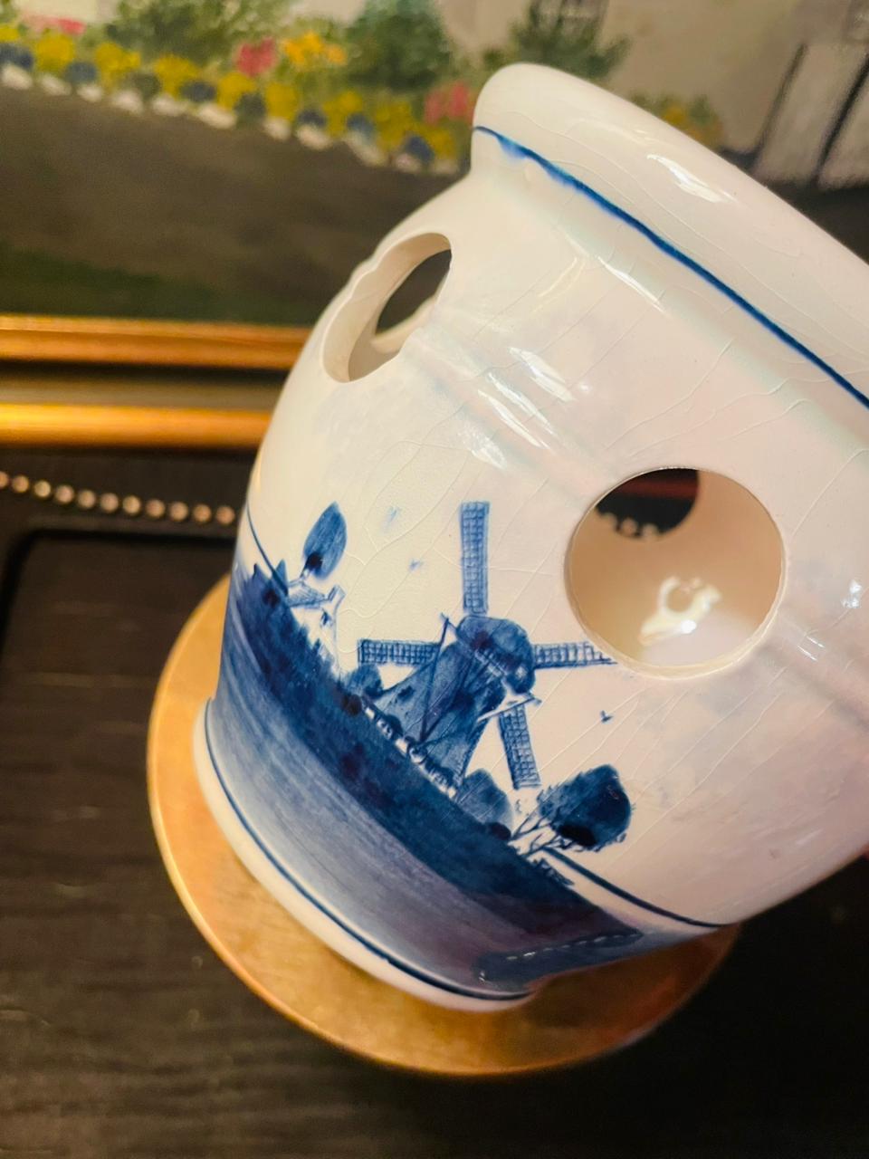 Blue White Planter, Ceramic, Planters, Flower Pots