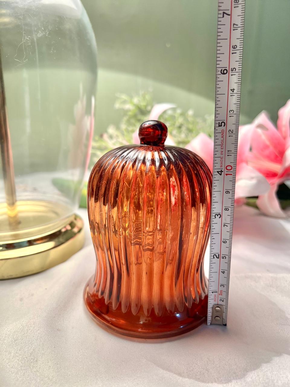 IKEA STRÅLA Amber Ribbed LED Decorative Light 13cm