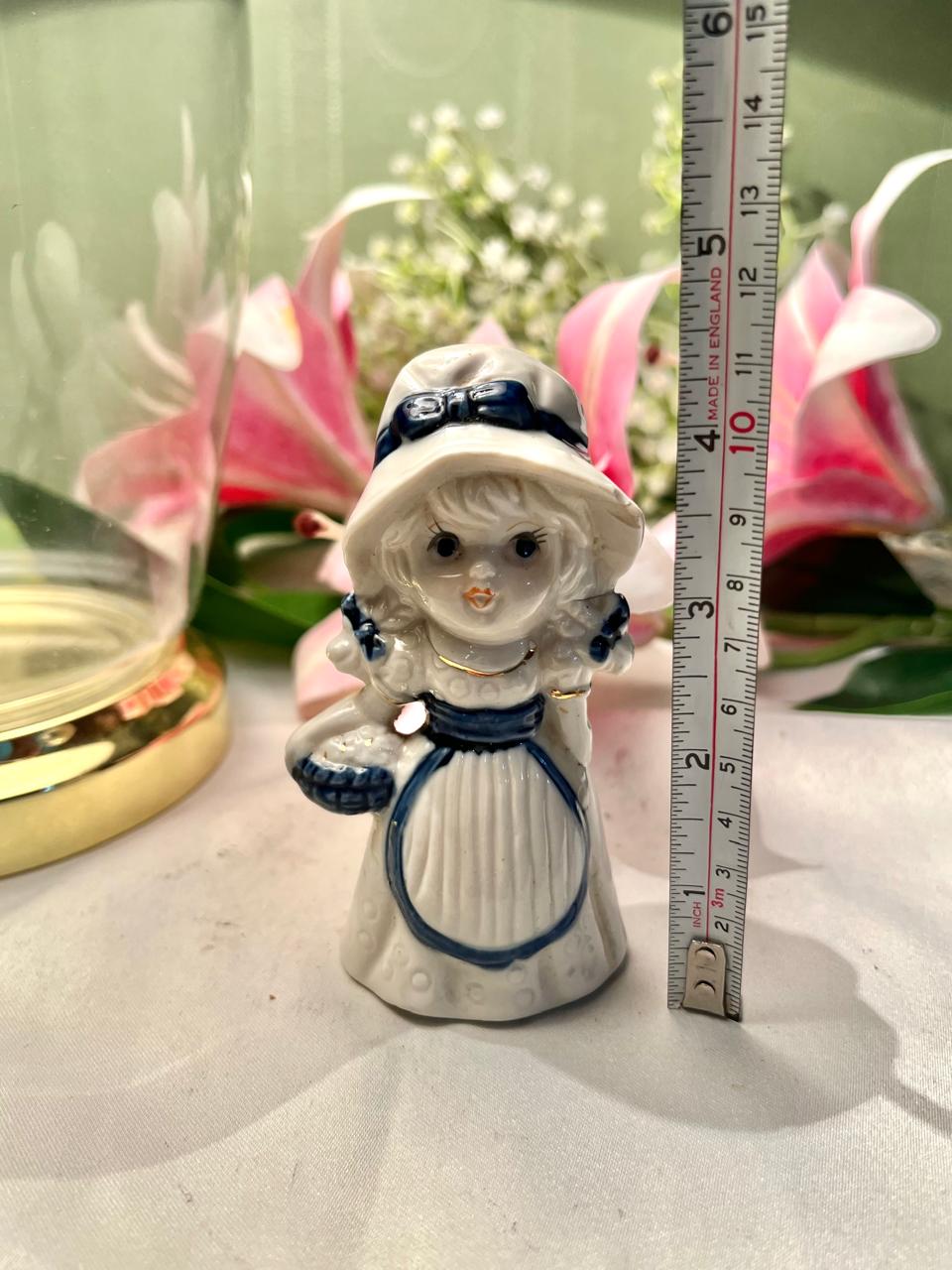 Blue Pottery Blue & White Lady Figurine Approx. 10 cm