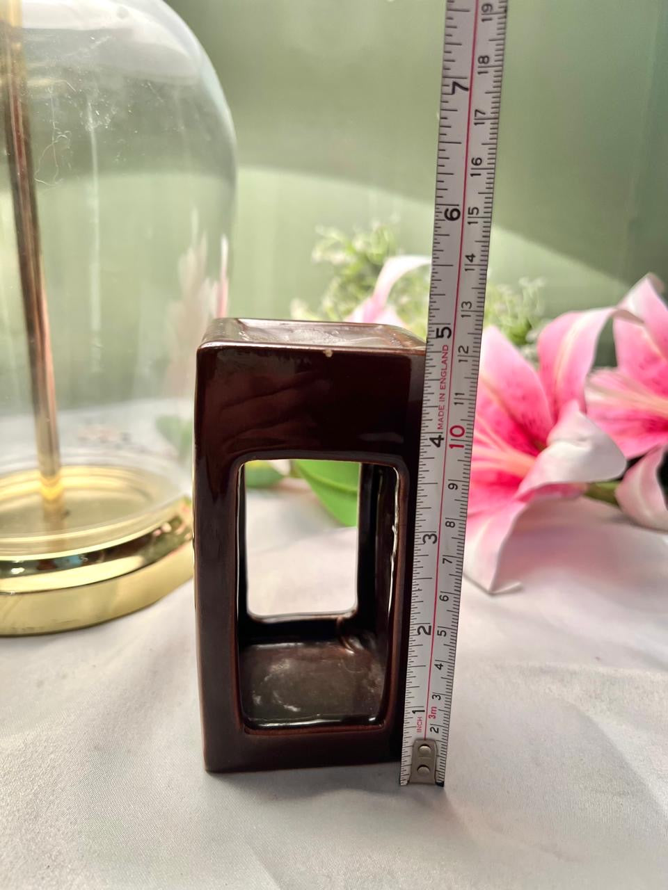 Dark Brown Ceramic Rectangular Burner 13cm