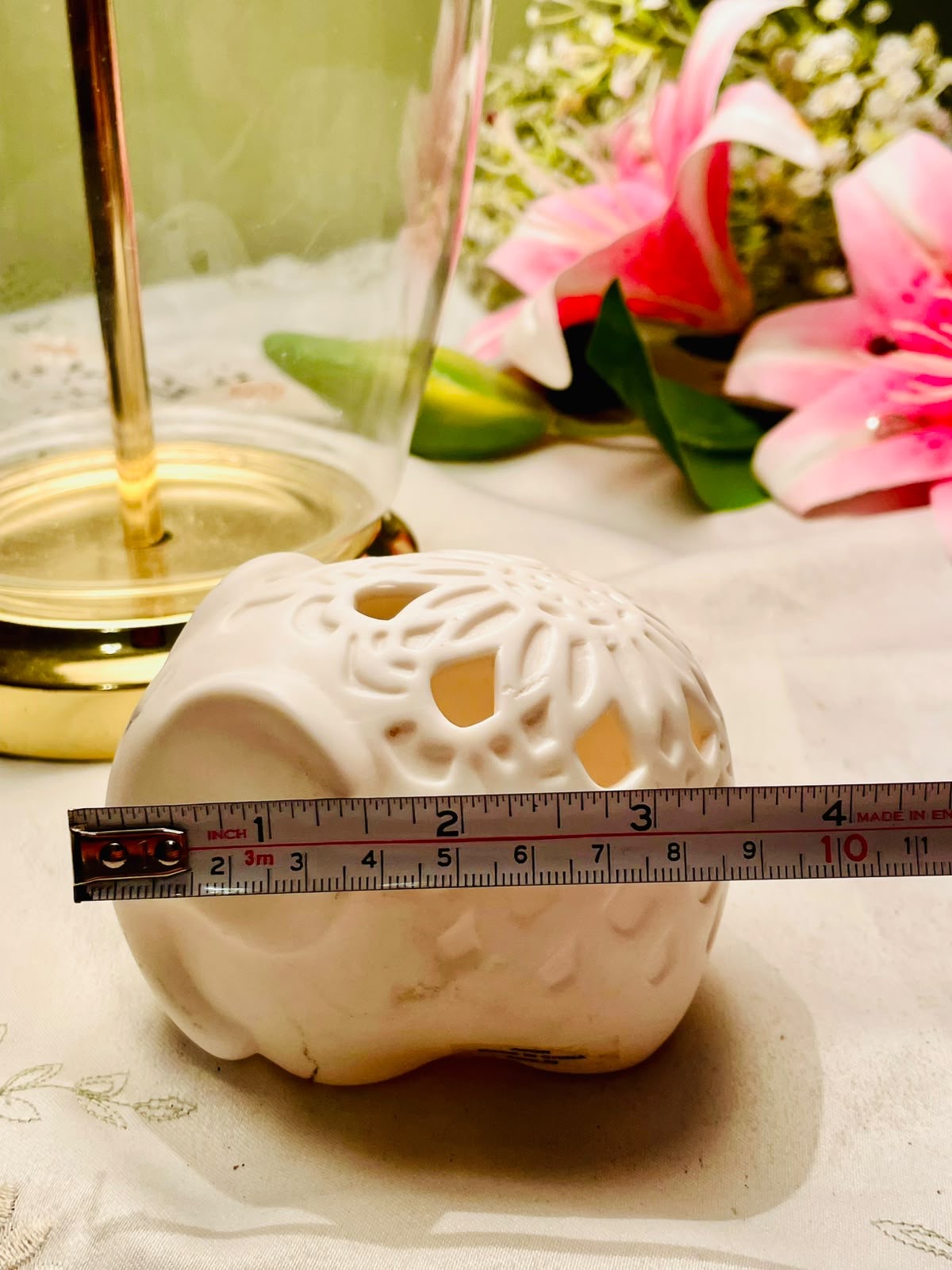 Vintage Avon "Ola Elephant " LED Tealight Holder 4 Inch