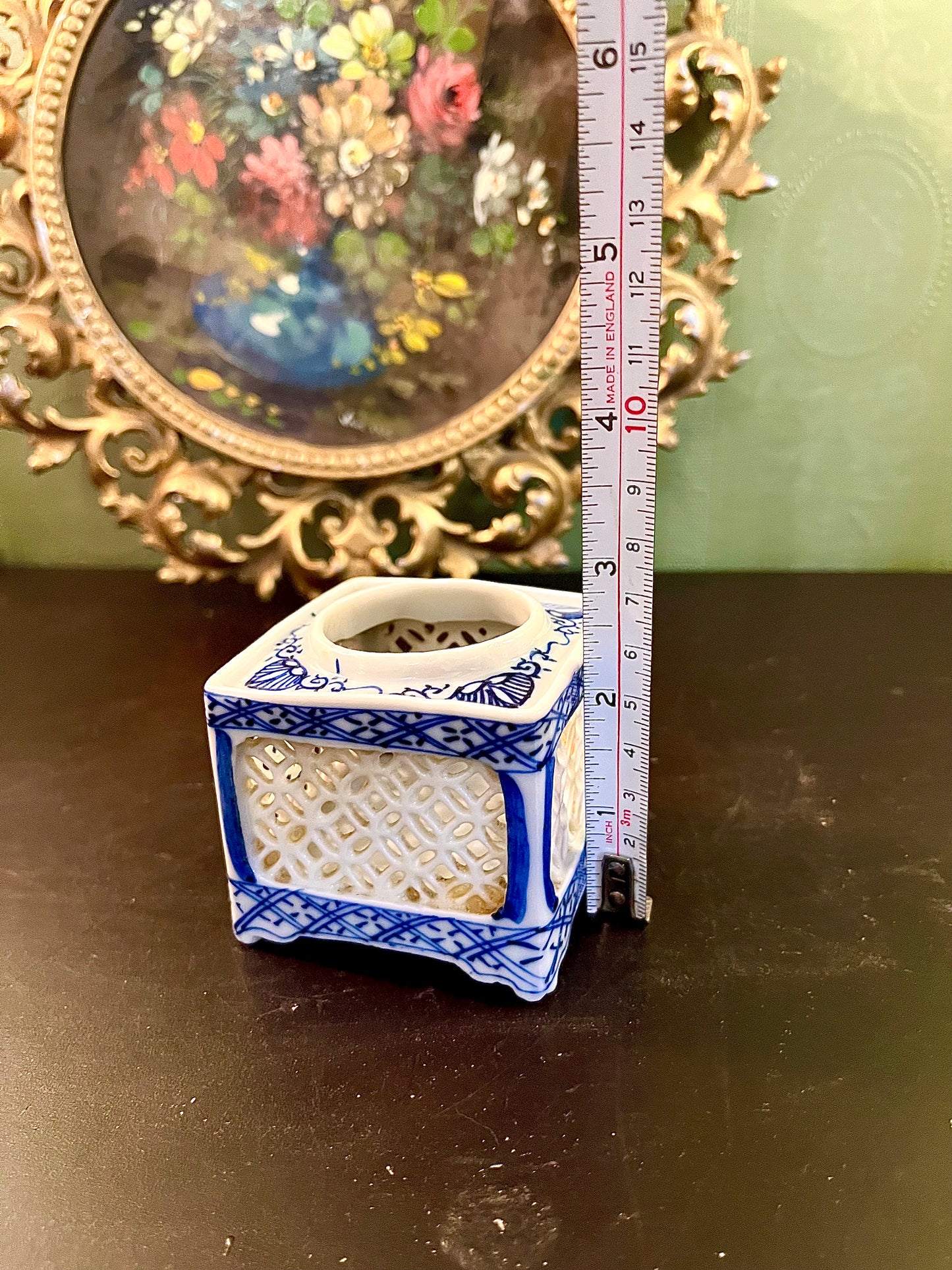 Blue & White Ceramic Tealight Candle Holder