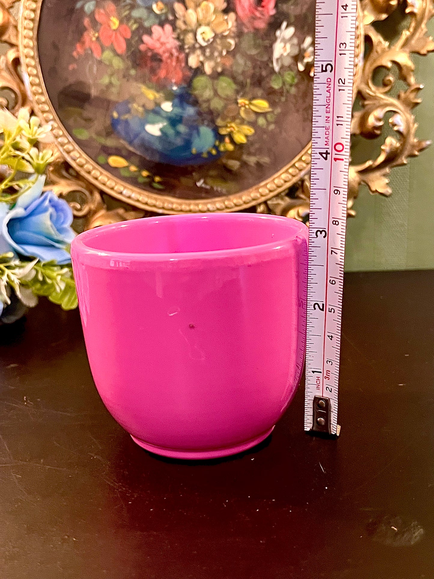 Hot Pink Ceramic Mini Plant Pot Glossy Decorative Planter 3 Inch