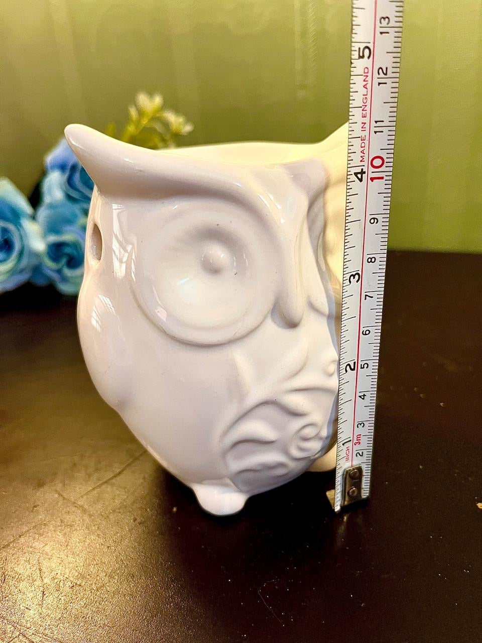 White Ceramic Owl Oil Burner | Wax Melt Burner Home Décor