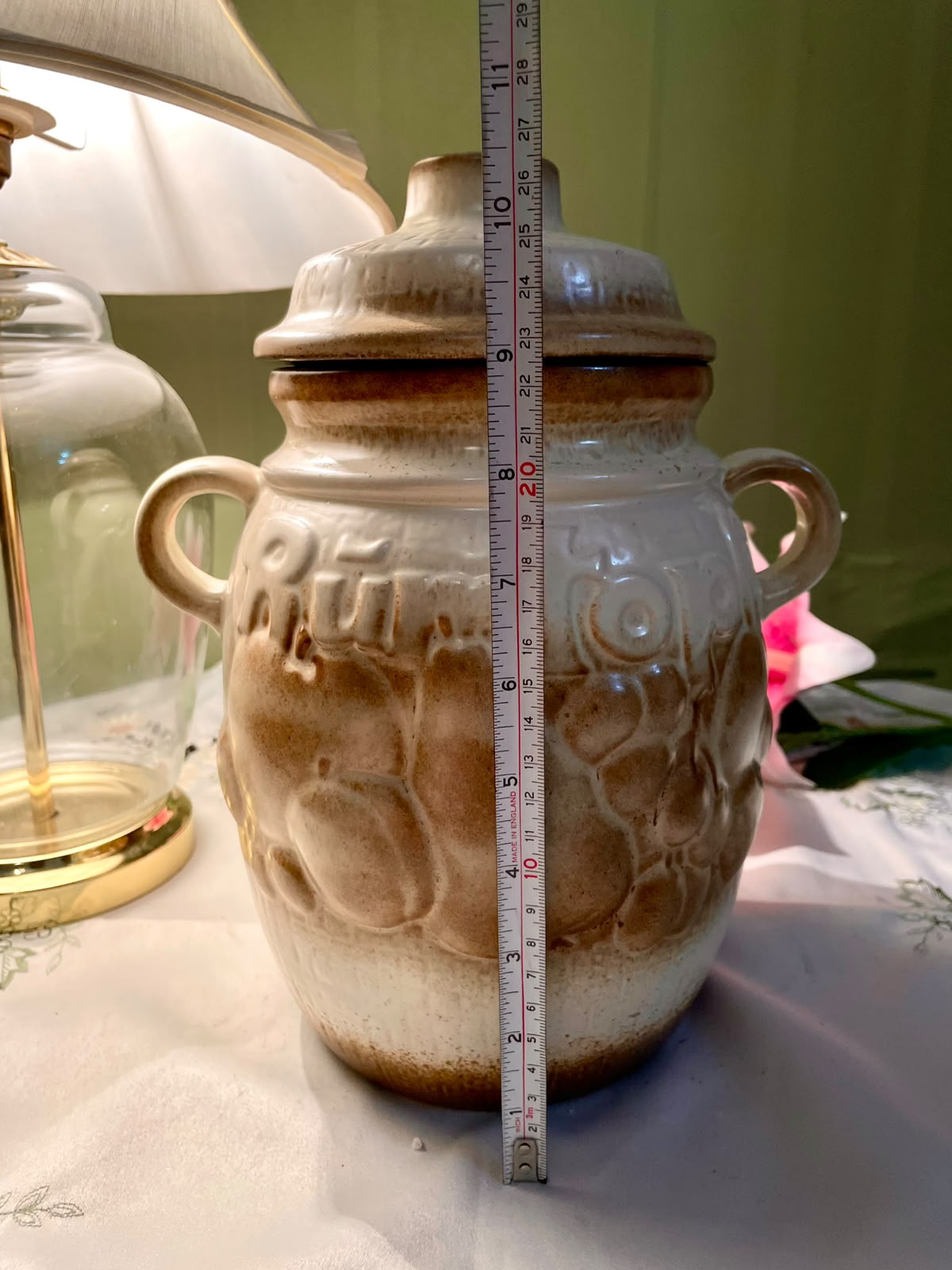 Vintage West Germany Ceramic Lidded Jar 27 cm