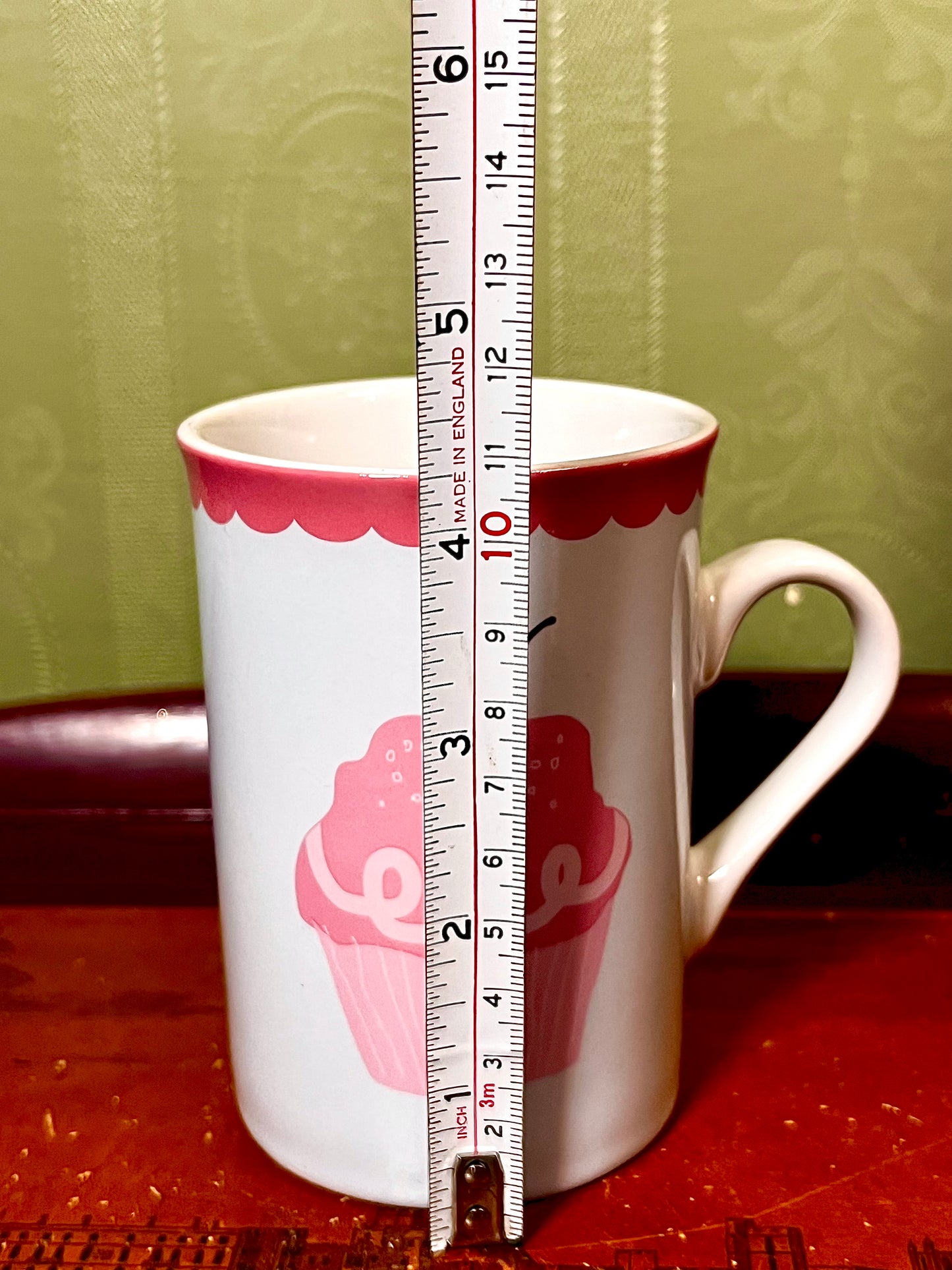 Pink Cupcake Cherry Ceramic Mug 11cm