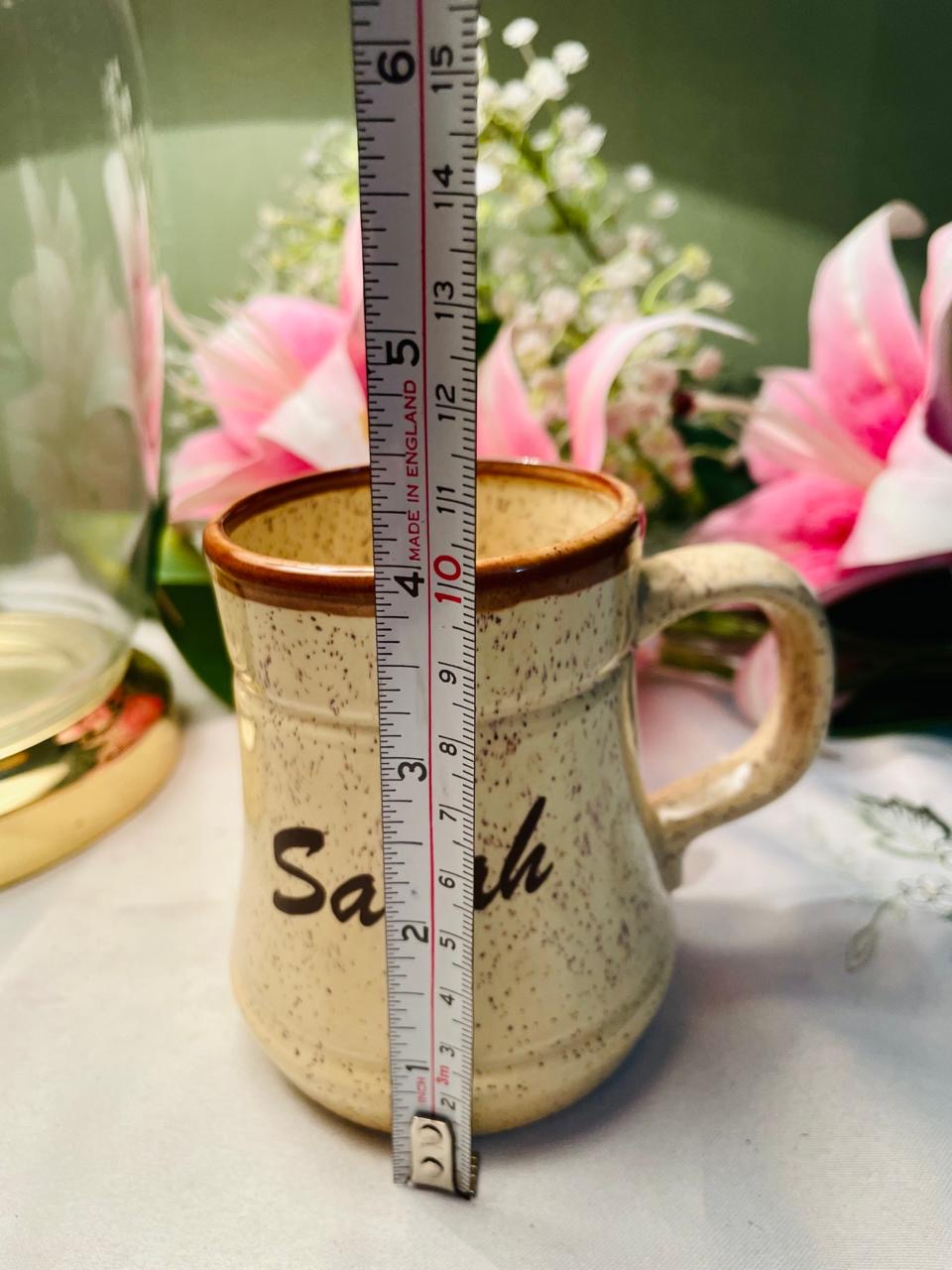 Prinknash Pottery Sarah Mug Beige Brown 10 cm