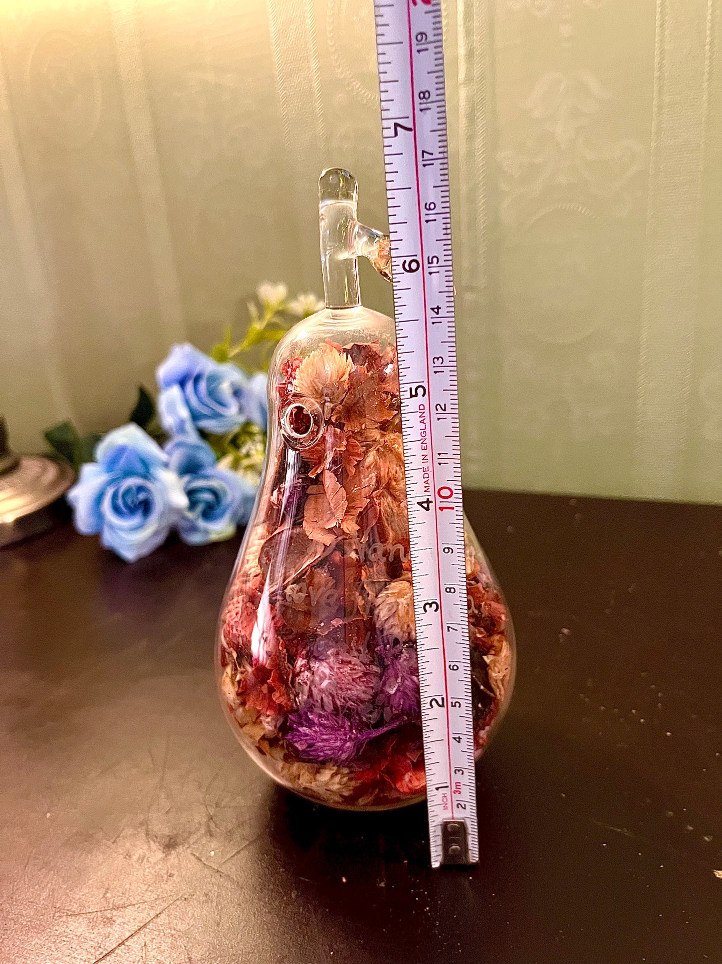 Glass Pear Potpourri Decor Bottle