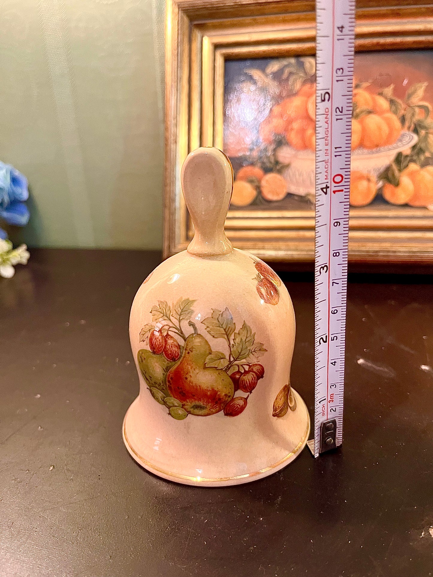 Vintage Ceramic Dinner Bell – Fruit Design Hand Bell Ornament