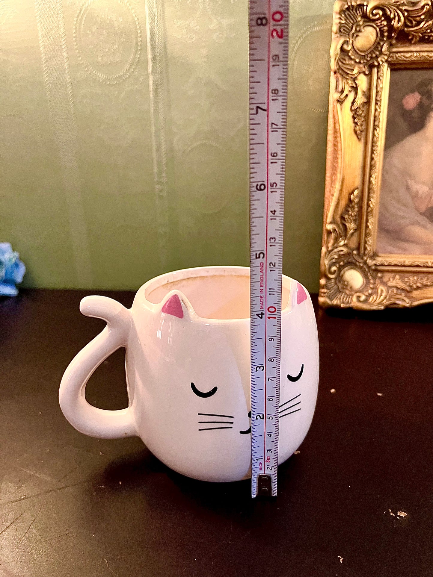 White Cat Face Ceramic Mug 4 Inch