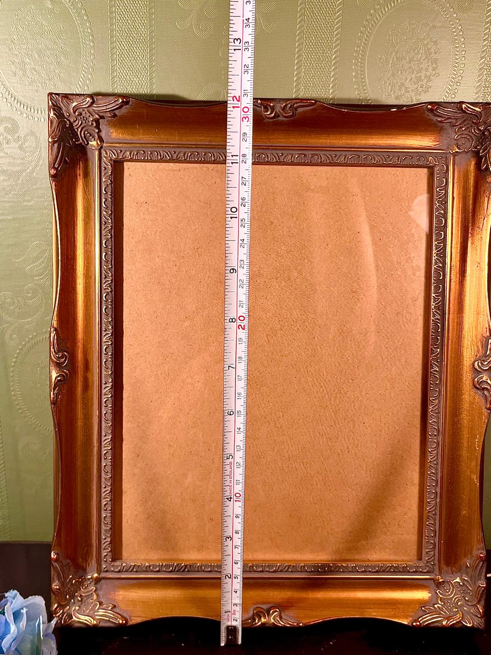 Ornate Gold & Brown Picture Frame Approx. 13 in