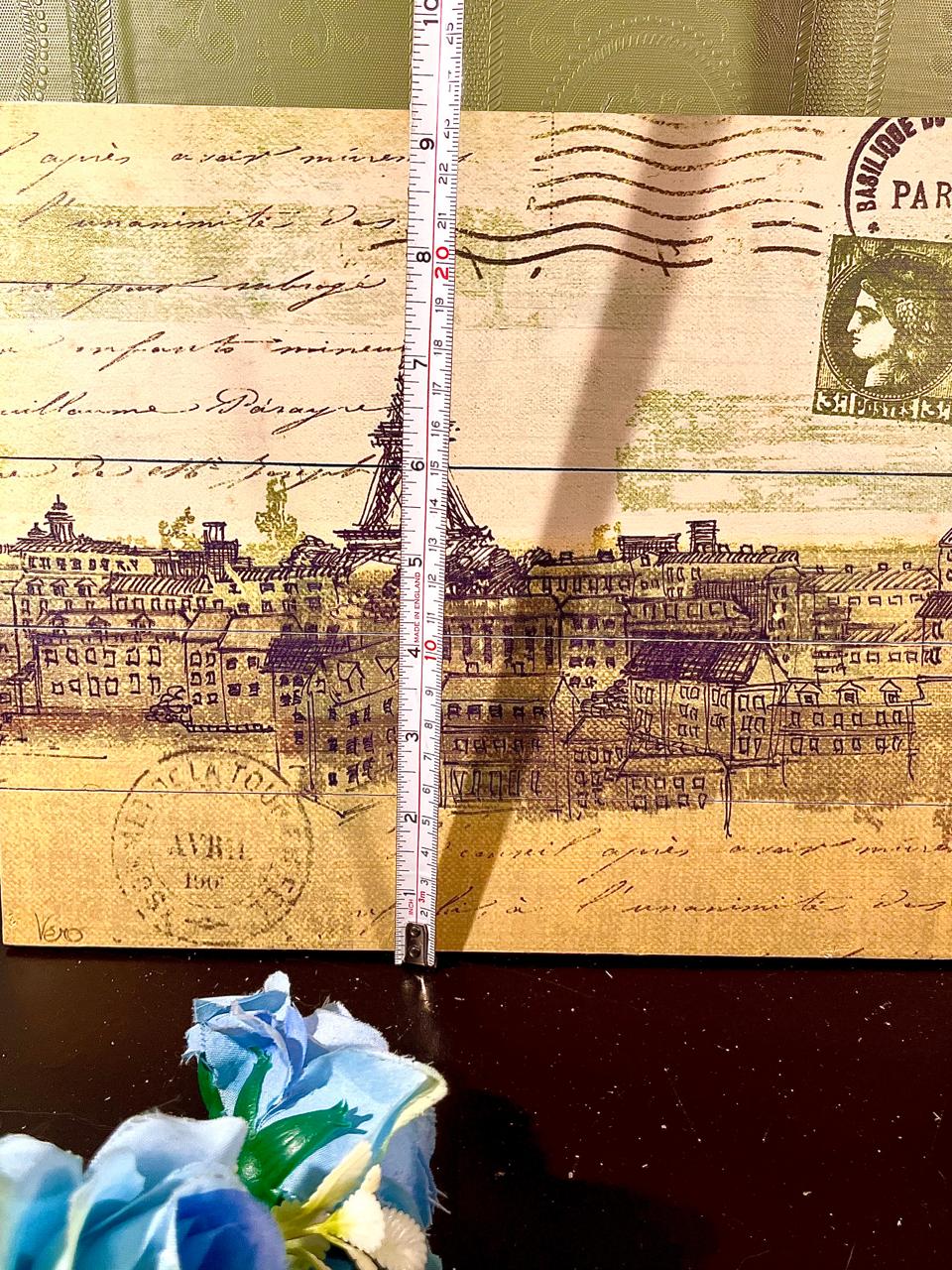 Vintage Paris Eiffel Tower Wooden Wall Art