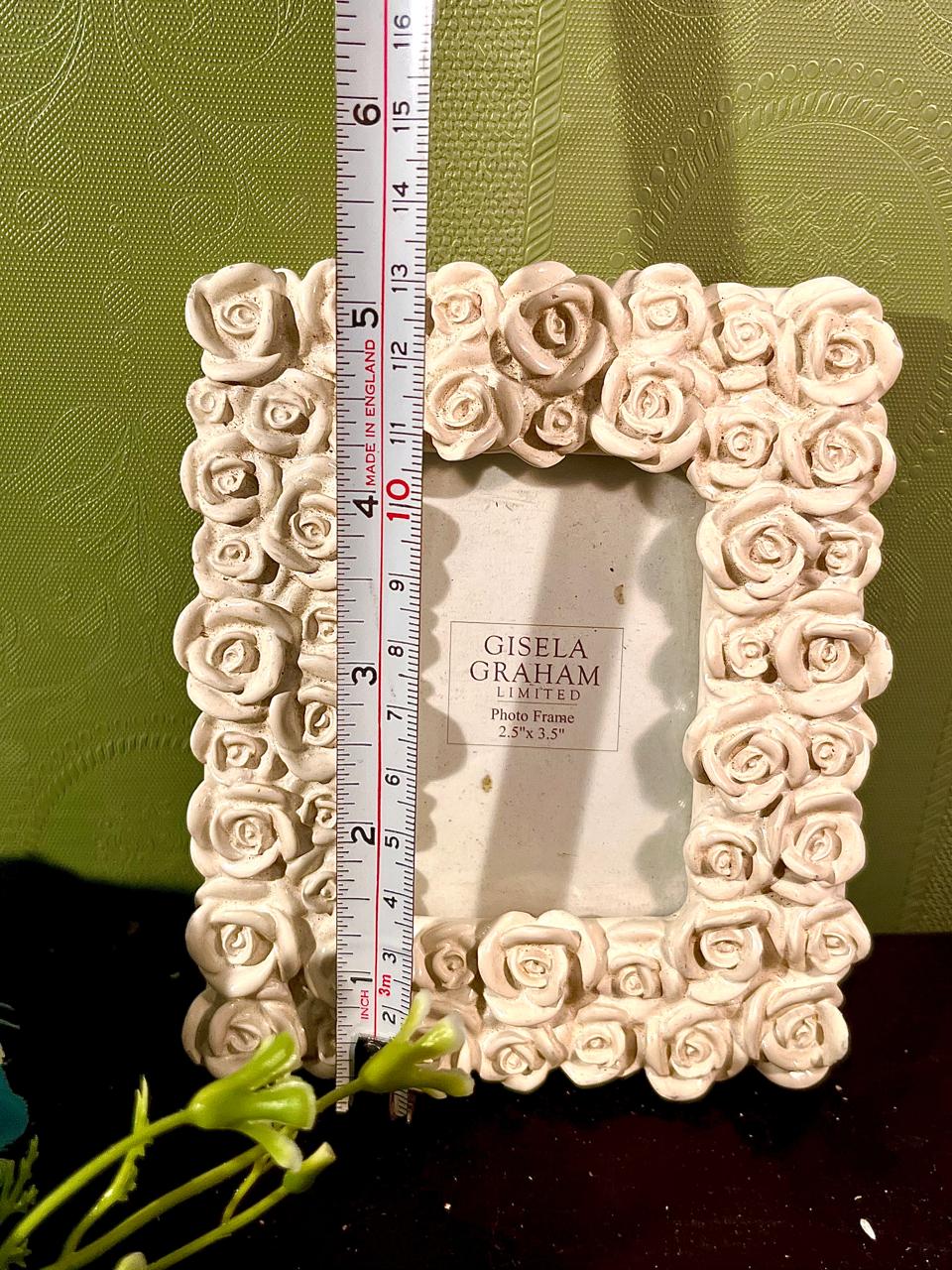 Gisela Graham Cream Rose Photo Frame 5 in