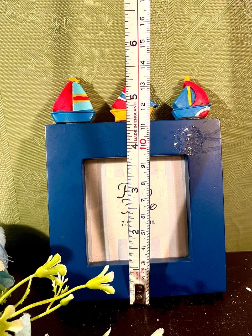 Nautical Sailboat Photo Frame Blue