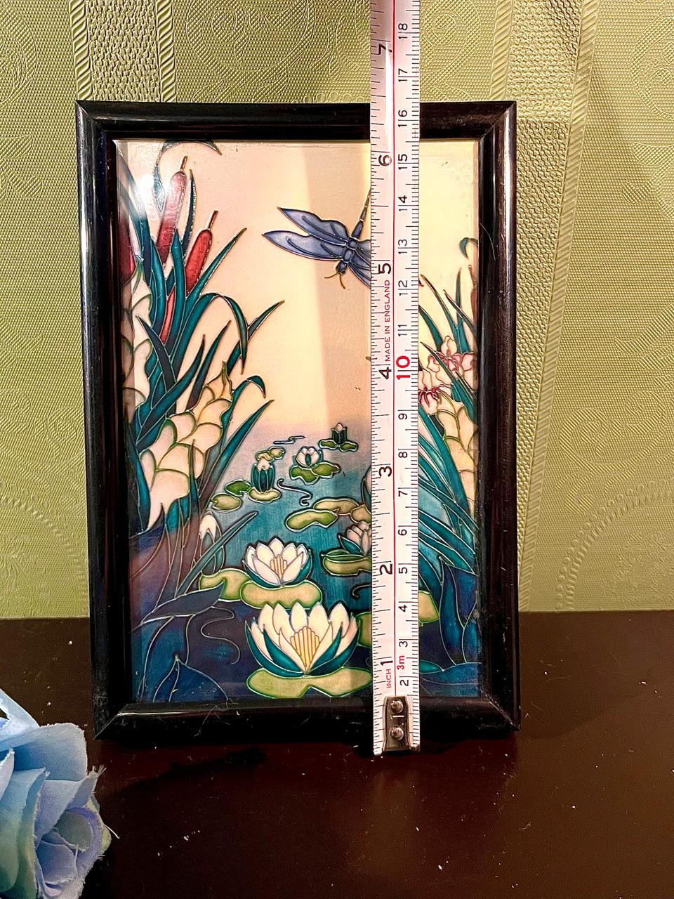Framed Artwork Dragonfly & Water Lily Pond 18 cm