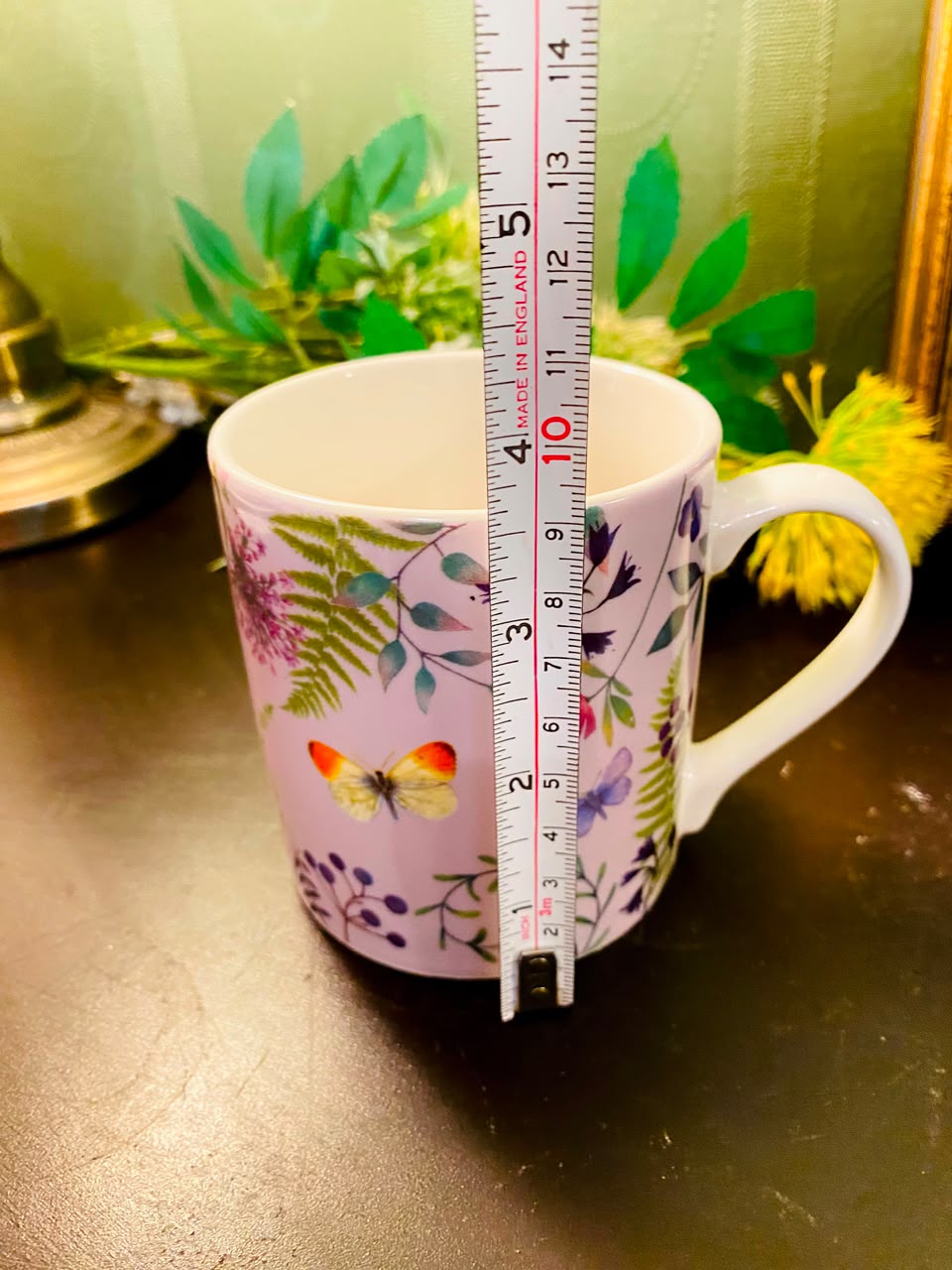 Floral & Butterfly Ceramic Mug White 1 Piece 10cm