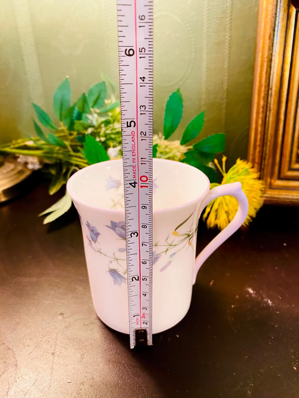 Blue Bellflower Ceramic Mug White 1 Piece 10cm