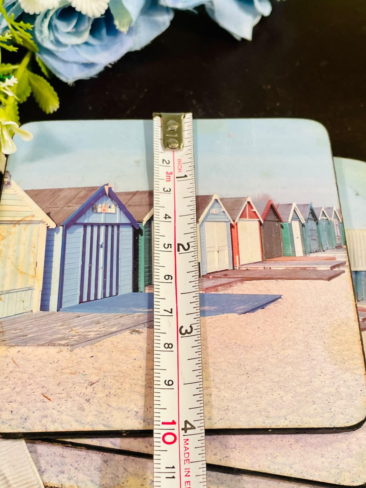 Beach Hut Photo Coasters Set of 6 Approx. 10cm