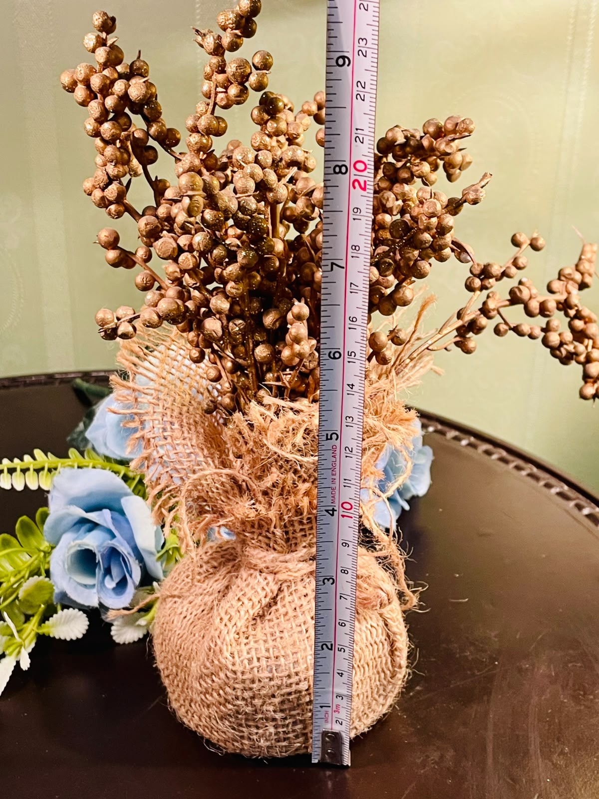 Rustic Artificial Berry Arrangement in Burlap Pot Approx. 23cm