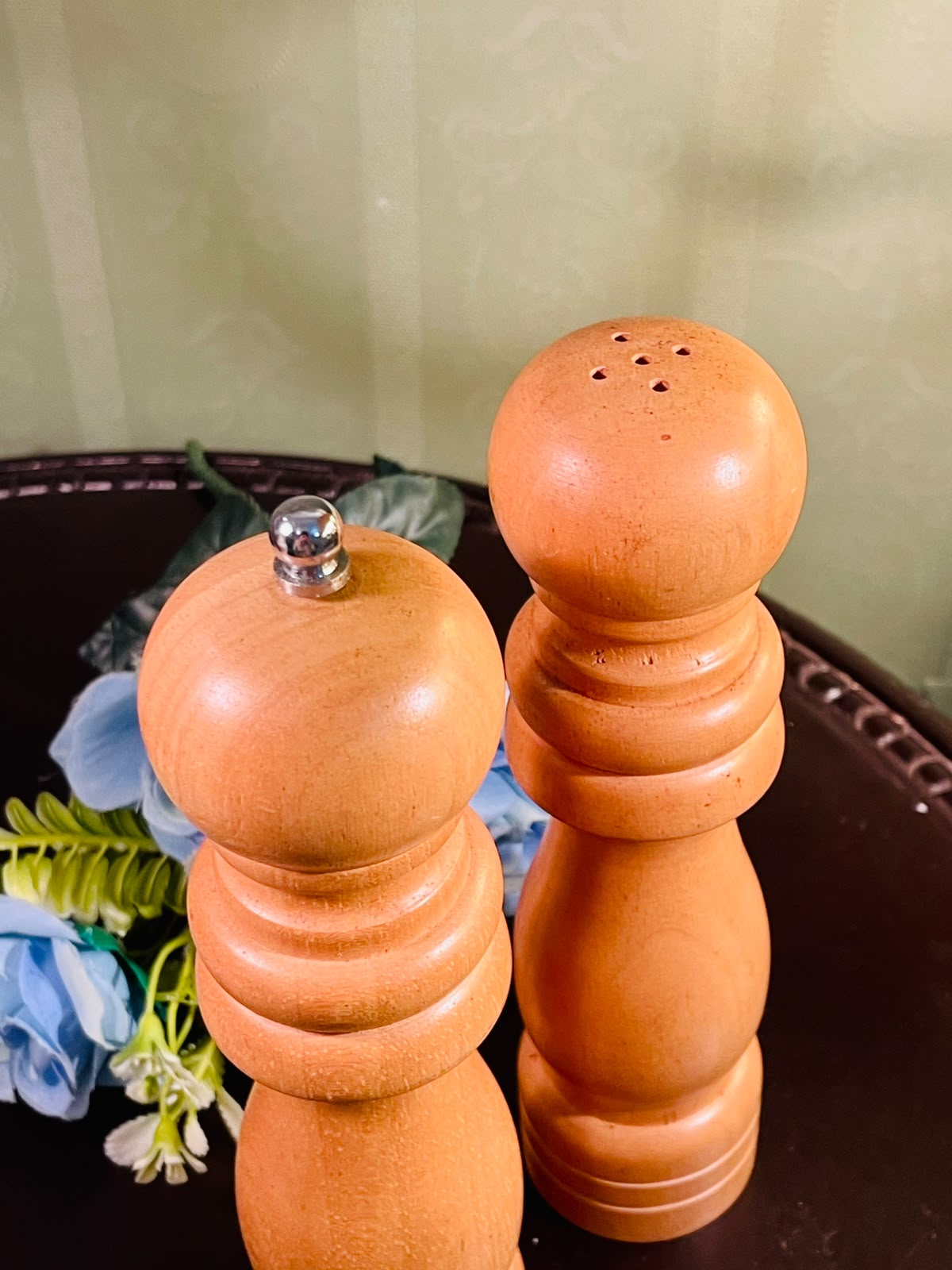 Vintage Wooden Salt & Pepper Mills Set of 2, 9 Inch