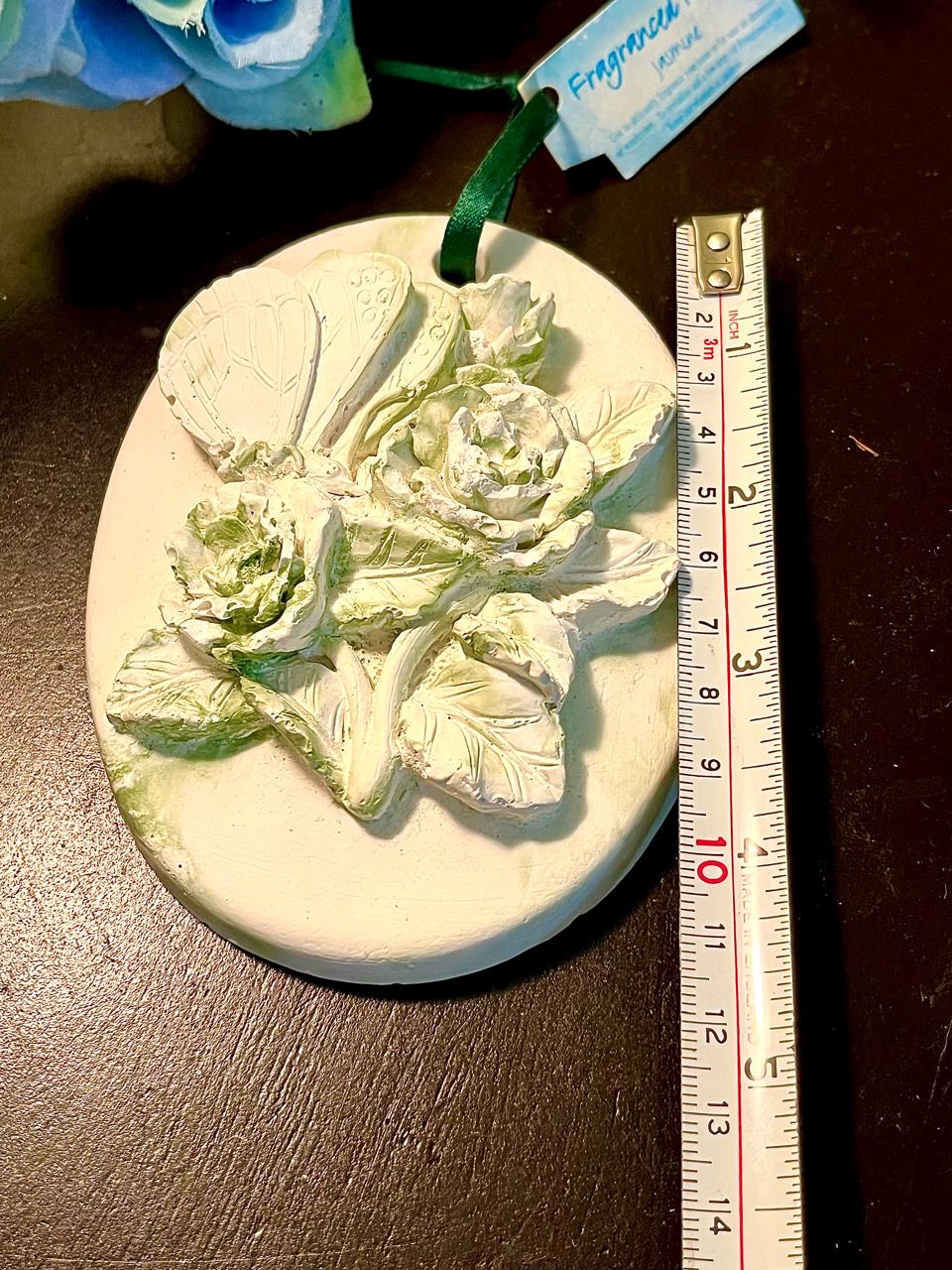 Jasmine Floral Butterfly Fragrance Wall Plaque 4.5 Inch