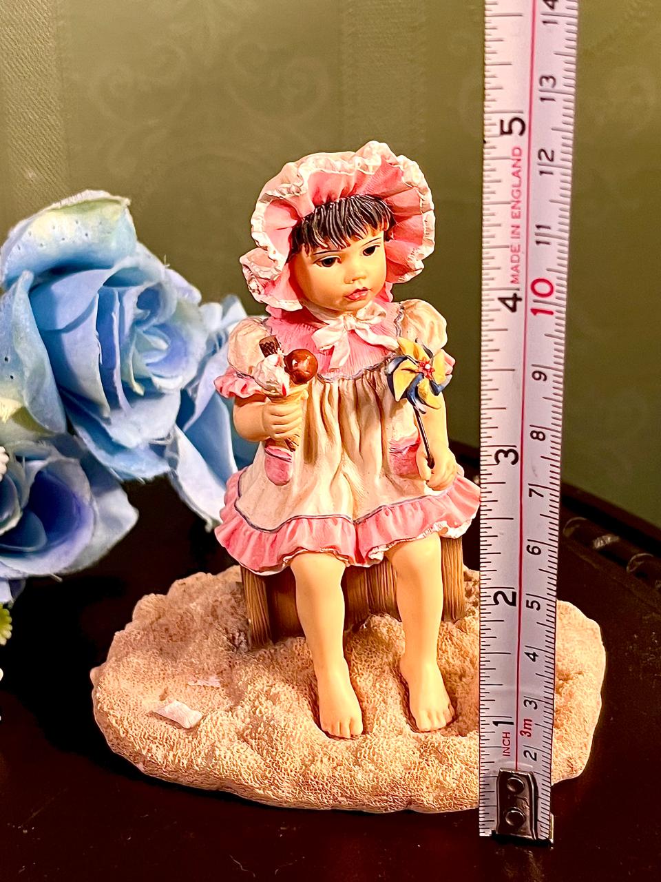 Little Girl with Ice Cream Porcelain Figurine 5 Inch