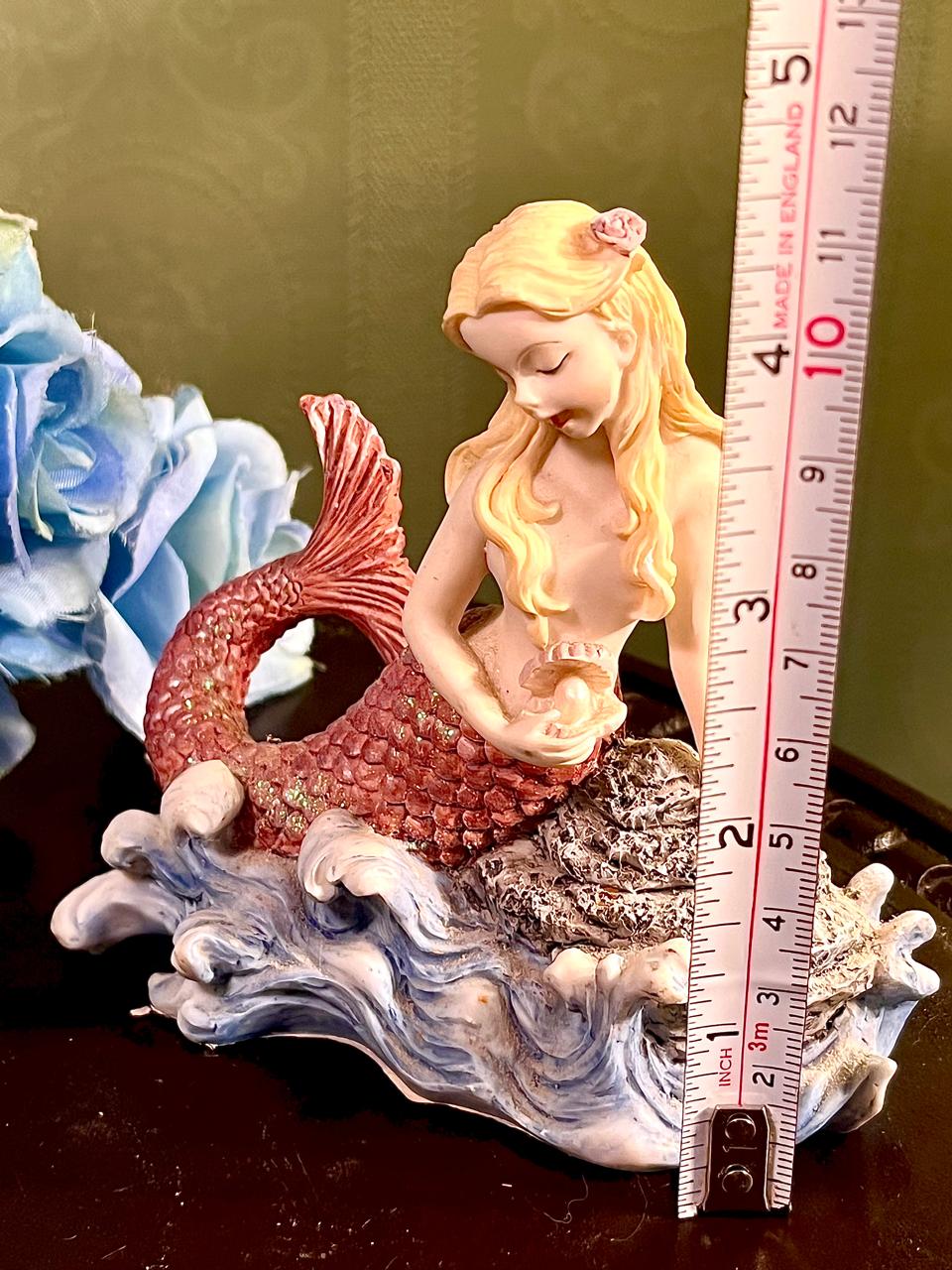 Mermaid with Baby Figurine Pink Tail 5 Inch