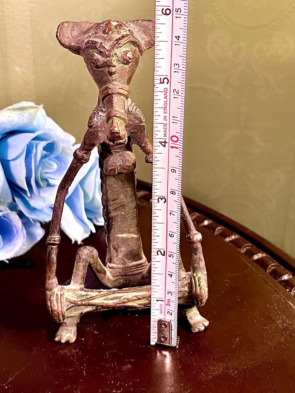 Abstract Seated Figure Sculpture Bronze Tone 6 Inch