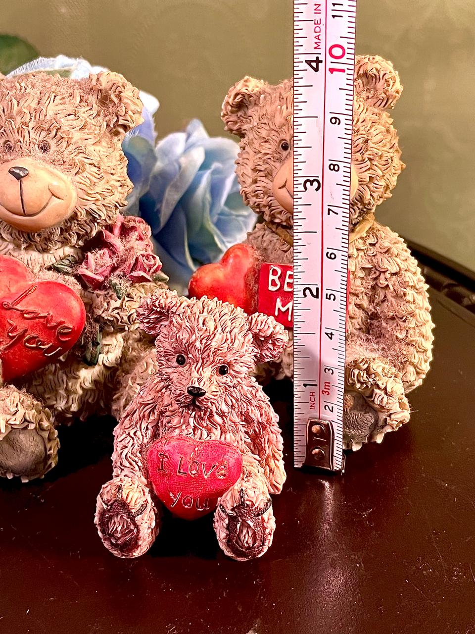 Teddy Bear Love Figurines Set of 3