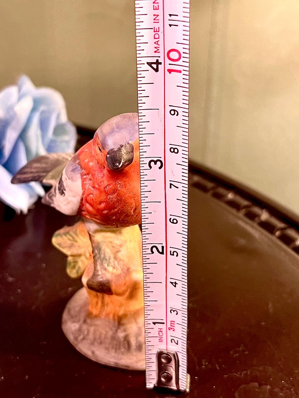 Hand-Painted Robin Bird Ceramic Figurine, Approx. 4 Inches