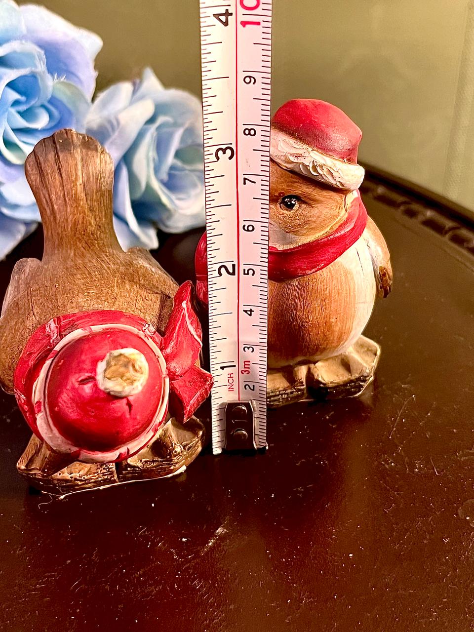Festive Bird Figurines Set of 2, Approx. 3 Inches