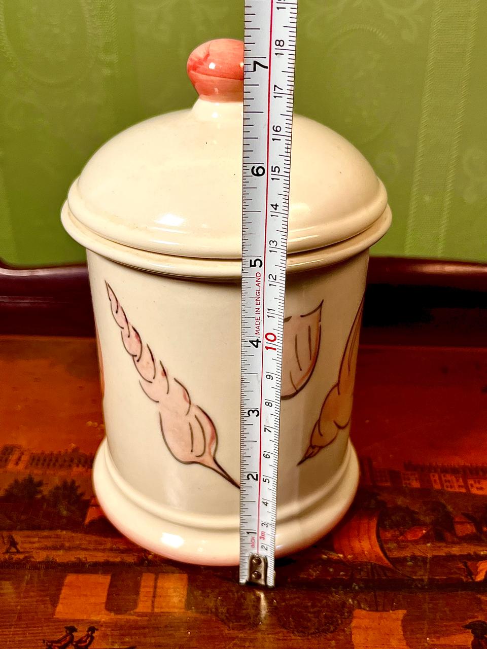 English Country Pottery Pink Lidded Storage Jar 18cm