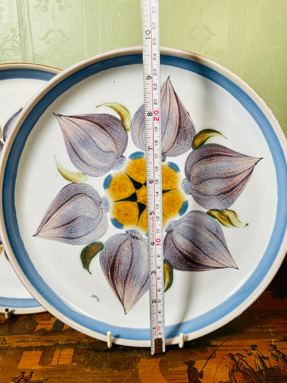 Denby Chatsworth Floral Handpainted Decor Plates 2-Piece Set 26cm